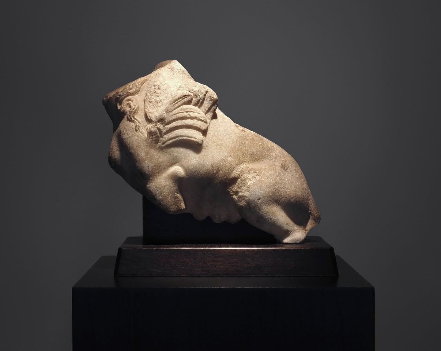 Ancient Roman Marble Sphinx Fragment, Hand-Carved, Circa A.D. 100-200