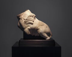 Ancient Roman Marble Sphinx Fragment, Hand-Carved, Circa A.D. 100-200