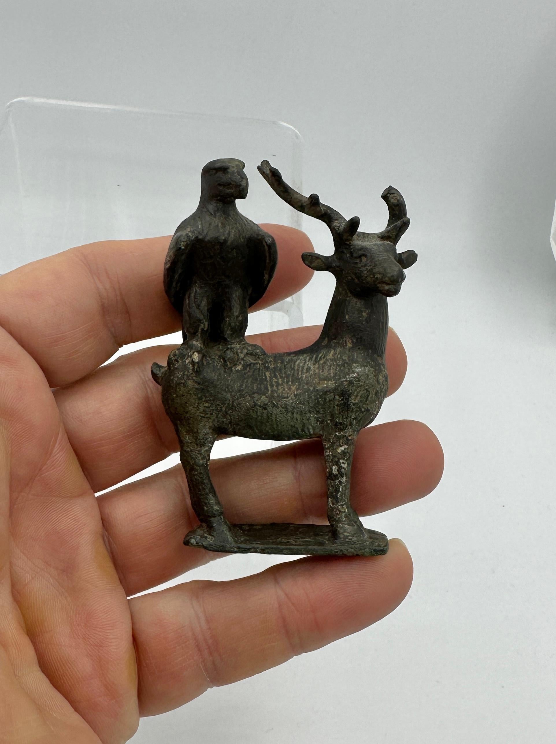 Women's or Men's Ancient Roman Military Bronze Stag And Eagle 1st-2nd century AD Guarantee Rare For Sale