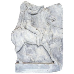 Ancient Roman on Horseback, Resin and Paint Relief