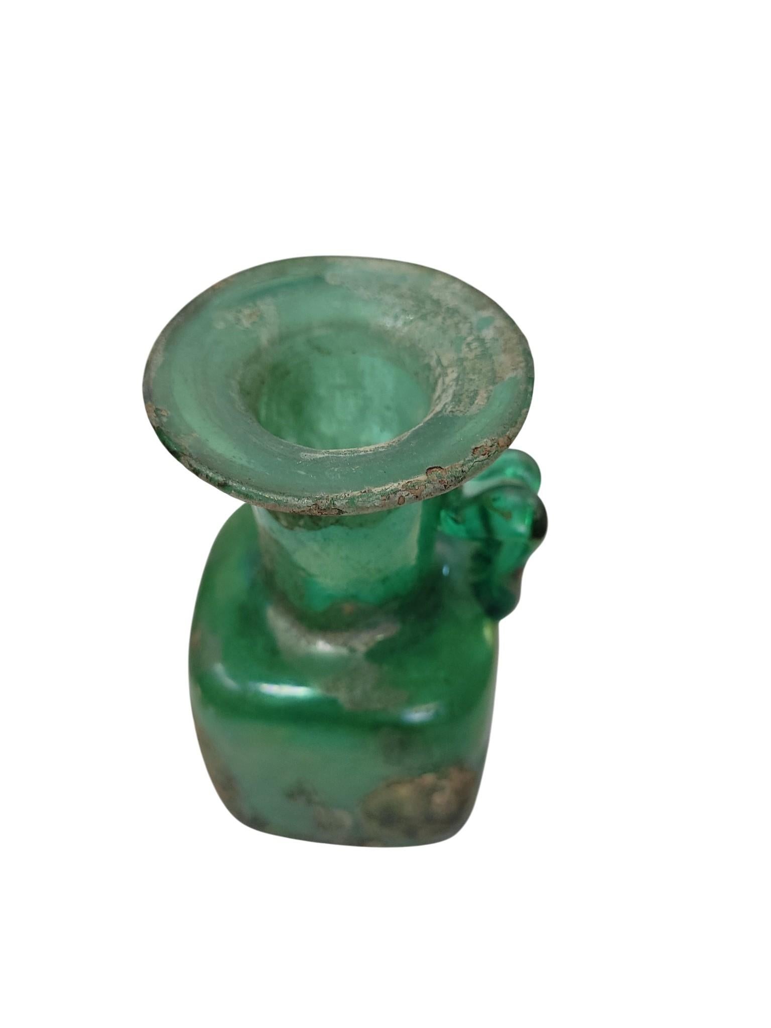 Ancient Roman or Early Islamic Glass Flask, , 1st–7th Century AD For Sale 7
