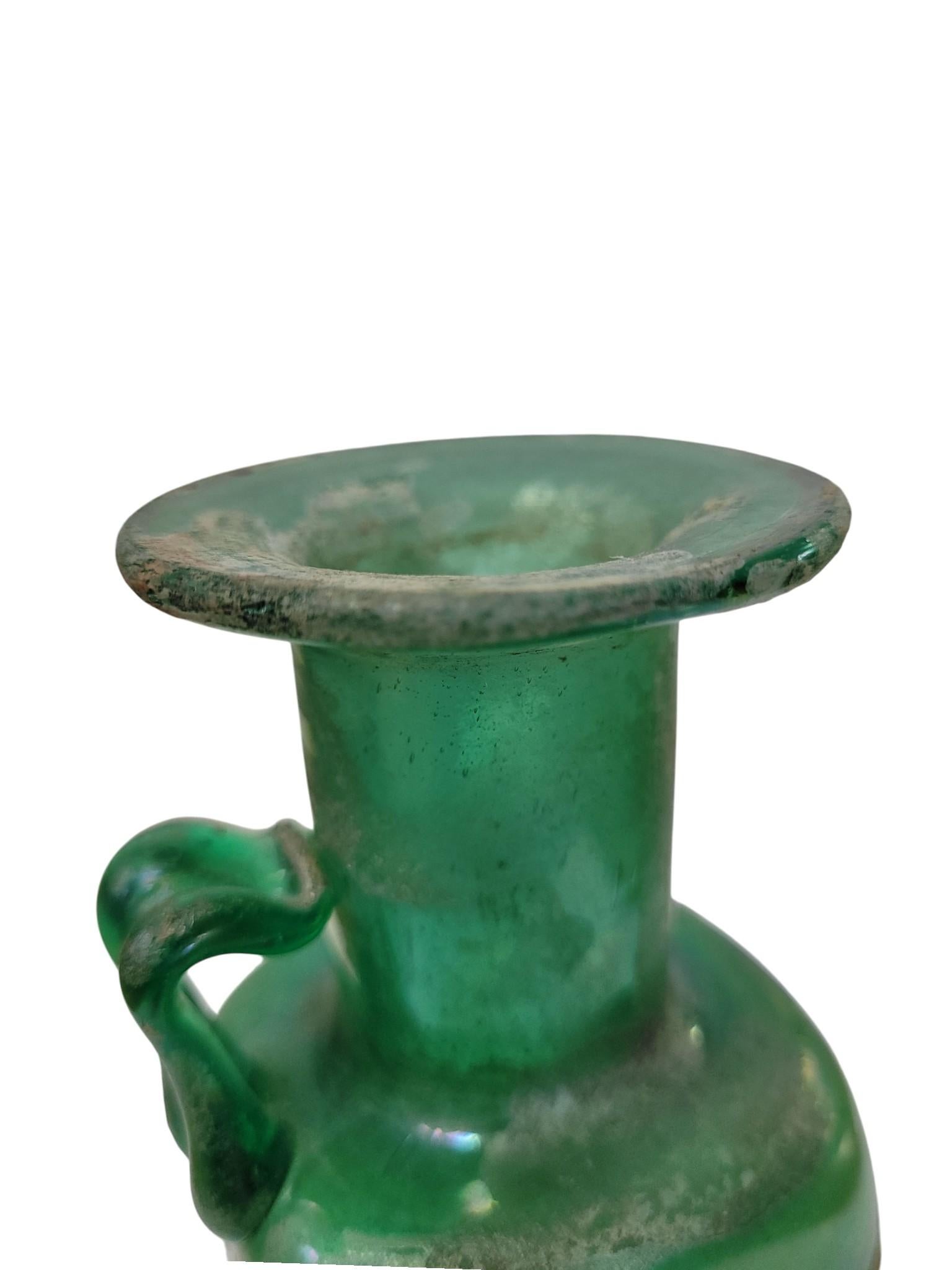 Ancient Roman or Early Islamic Glass Flask, , 1st–7th Century AD For Sale 8