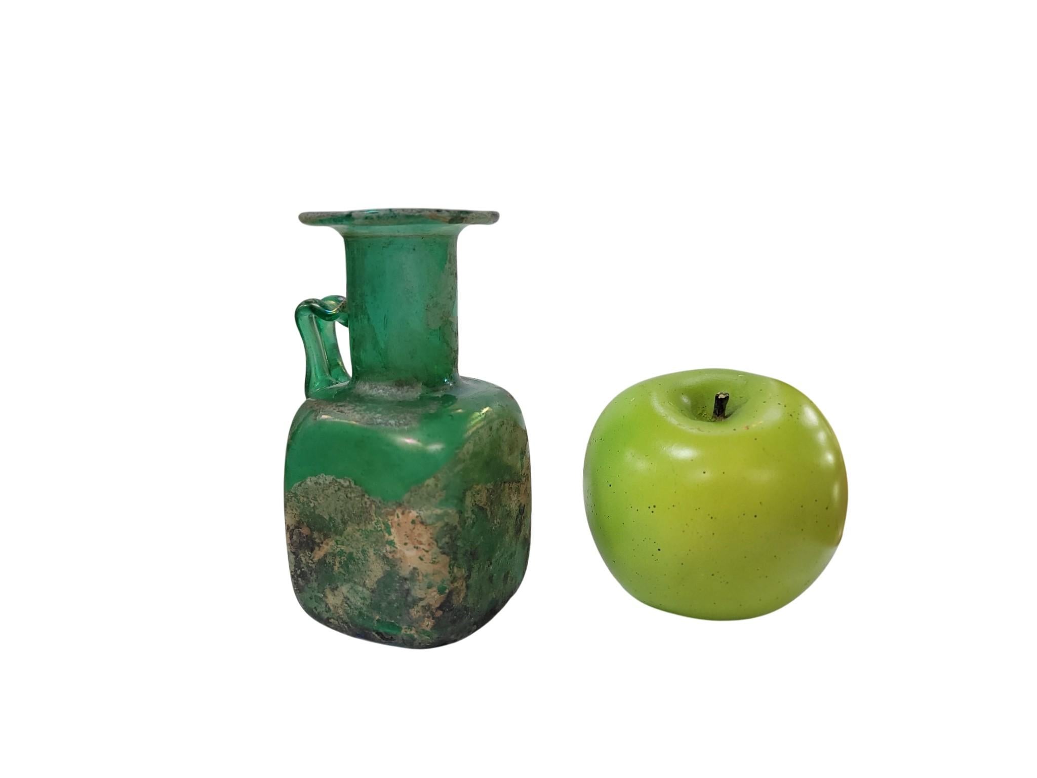 Ancient Roman or Early Islamic Glass Flask, , 1st–7th Century AD For Sale 14