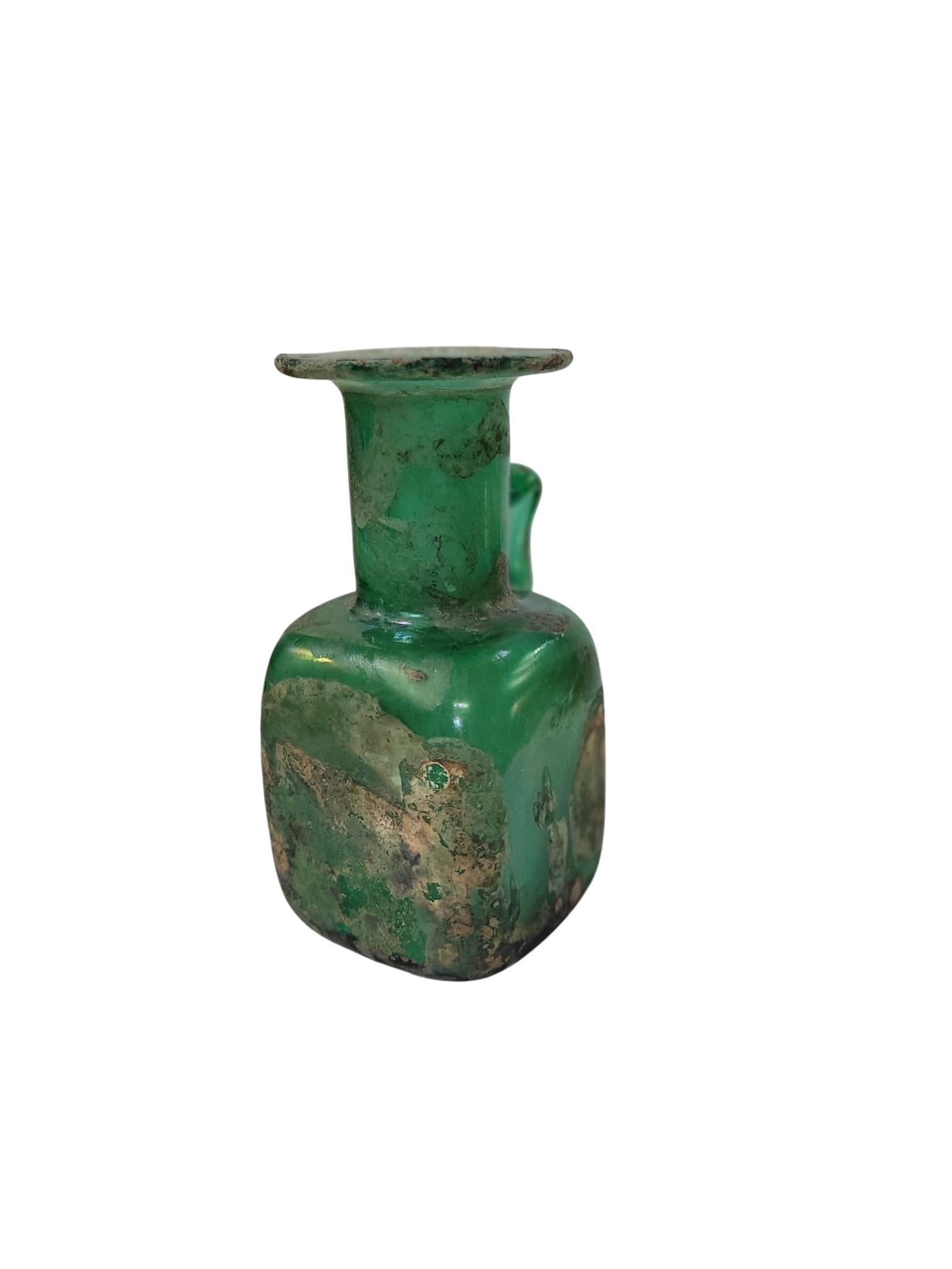 Ancient Roman or Early Islamic Glass Flask, , 1st–7th Century AD For Sale 1