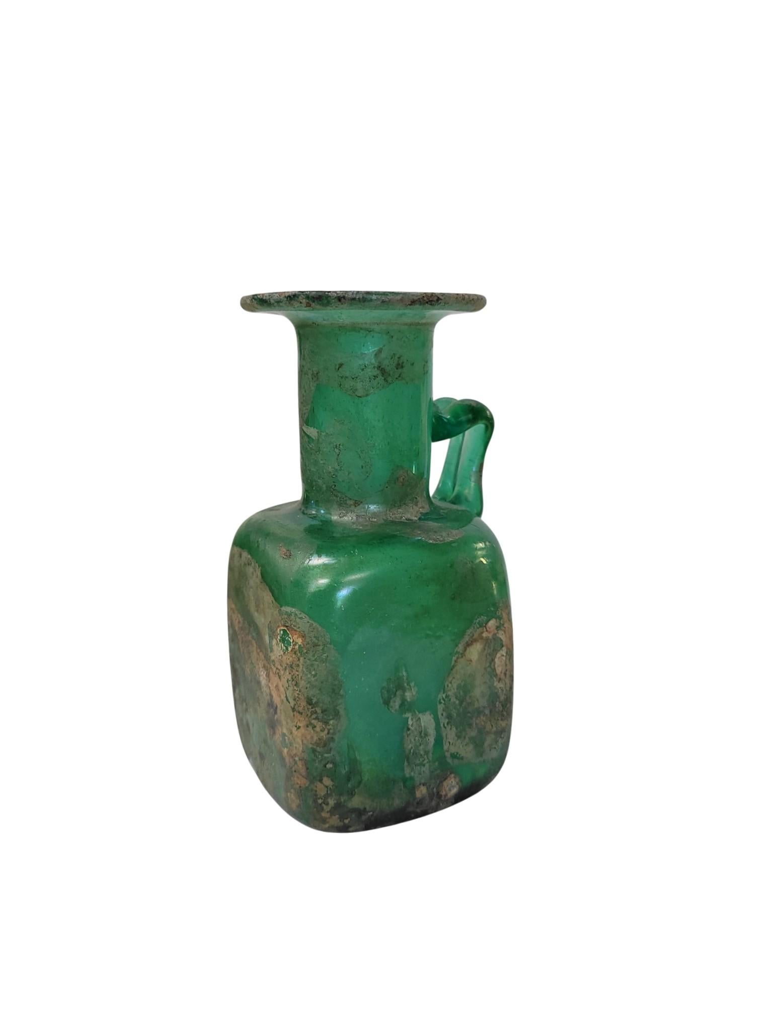 Ancient Roman or Early Islamic Glass Flask, , 1st–7th Century AD For Sale 2
