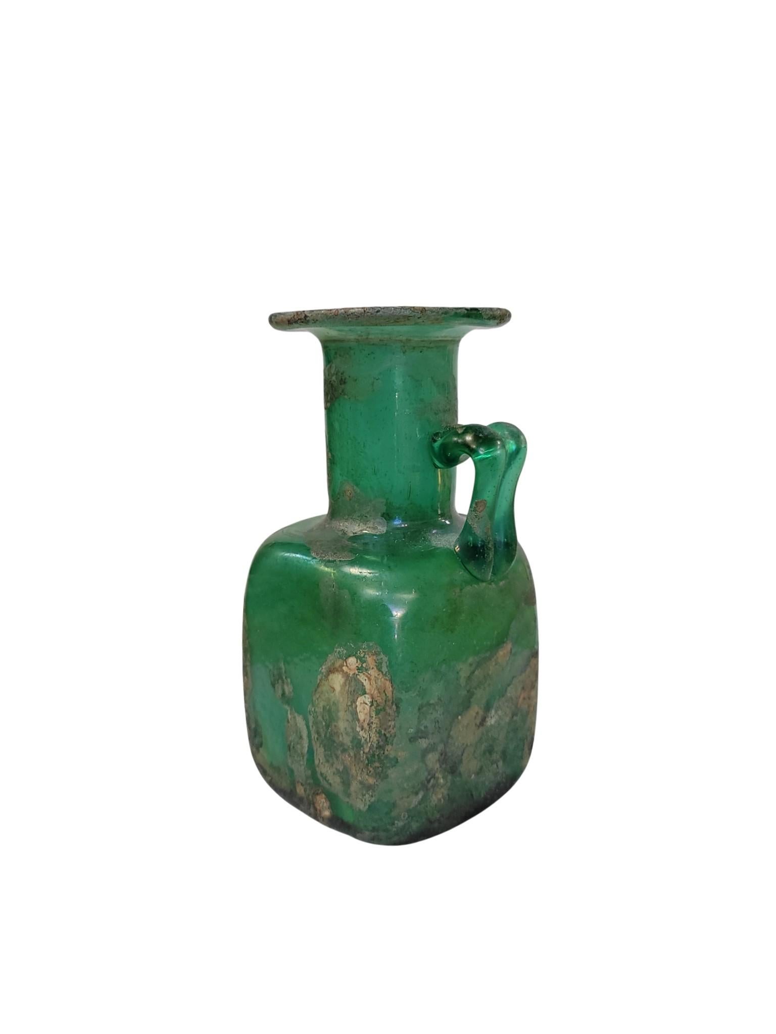 Ancient Roman or Early Islamic Glass Flask, , 1st–7th Century AD For Sale 3
