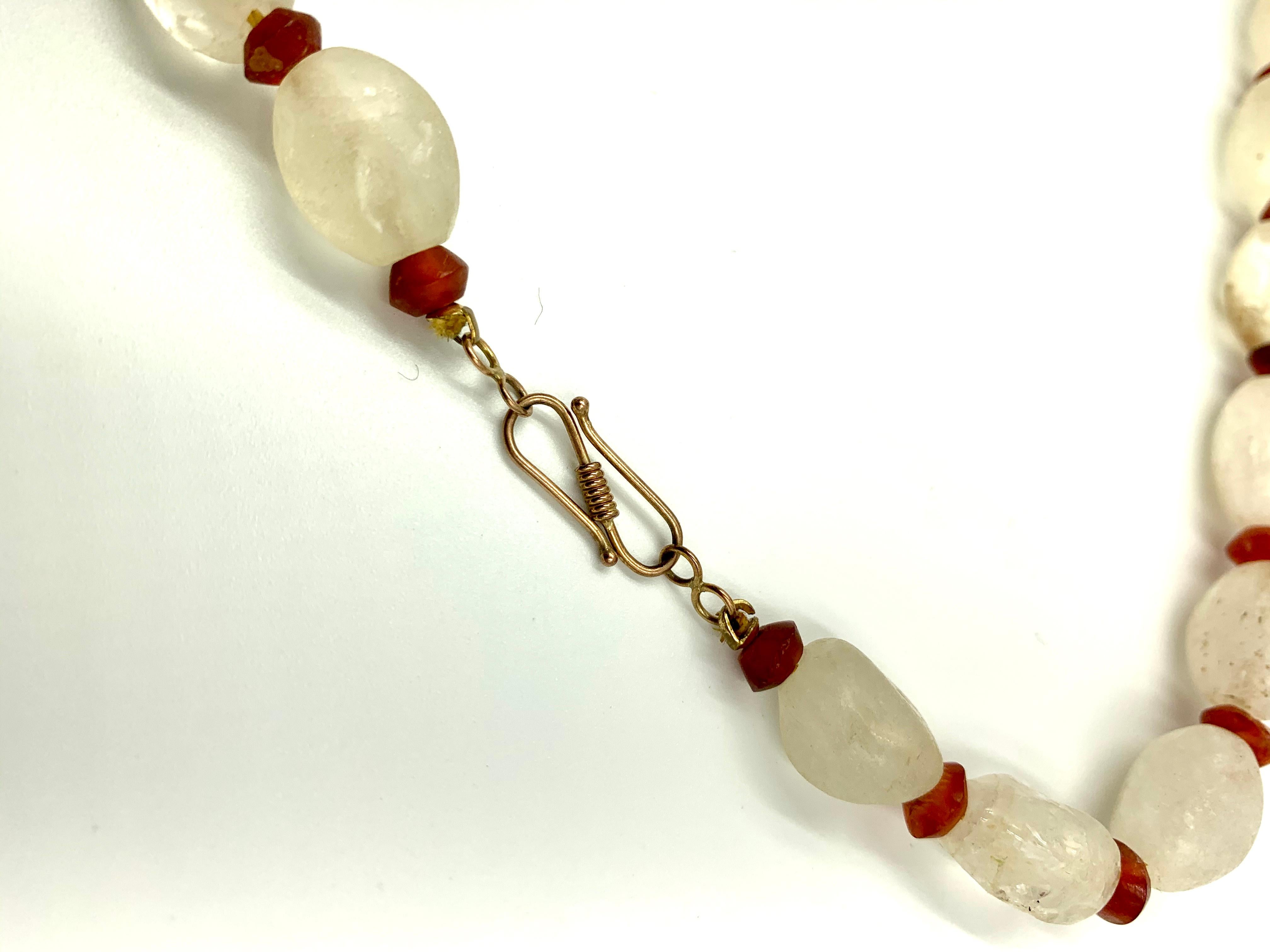 Classical Roman Large Ancient Roman Rock Crystal and Carnelian Necklace, 1st-2nd century A.D. For Sale