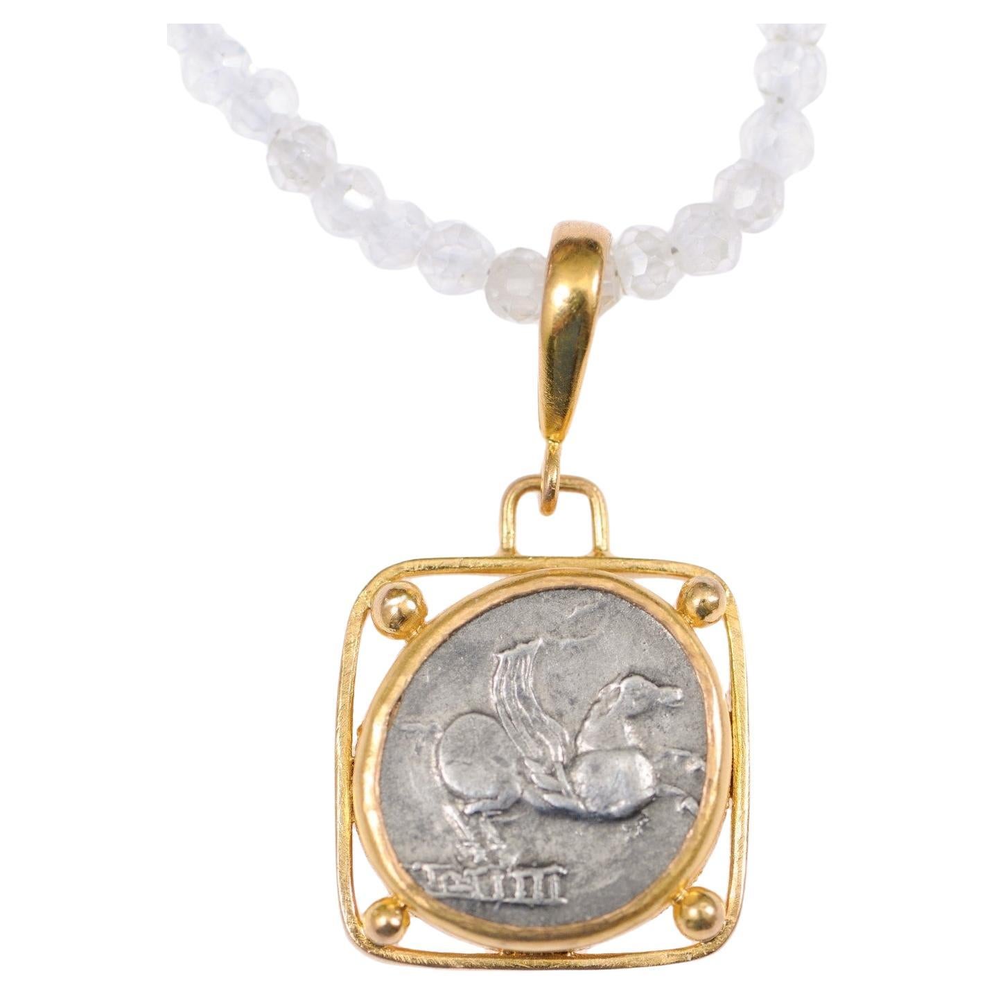 Ancient Roman Pegasus Coin 22k Gold Pendant (pendant only) For Sale