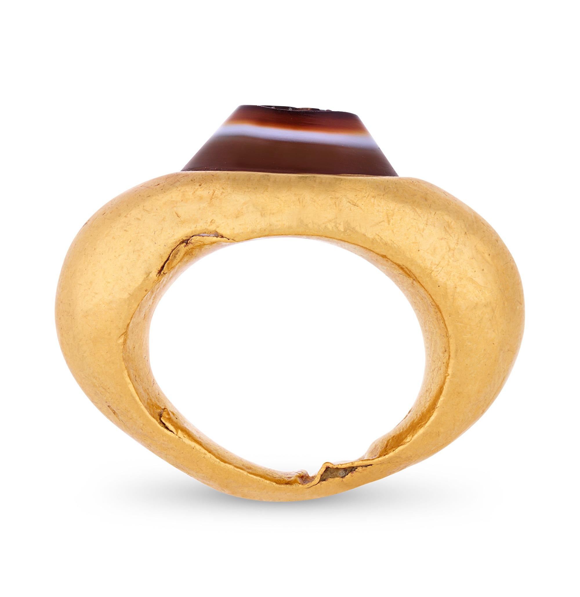 Classical Roman Ancient Roman Ring with Neptune