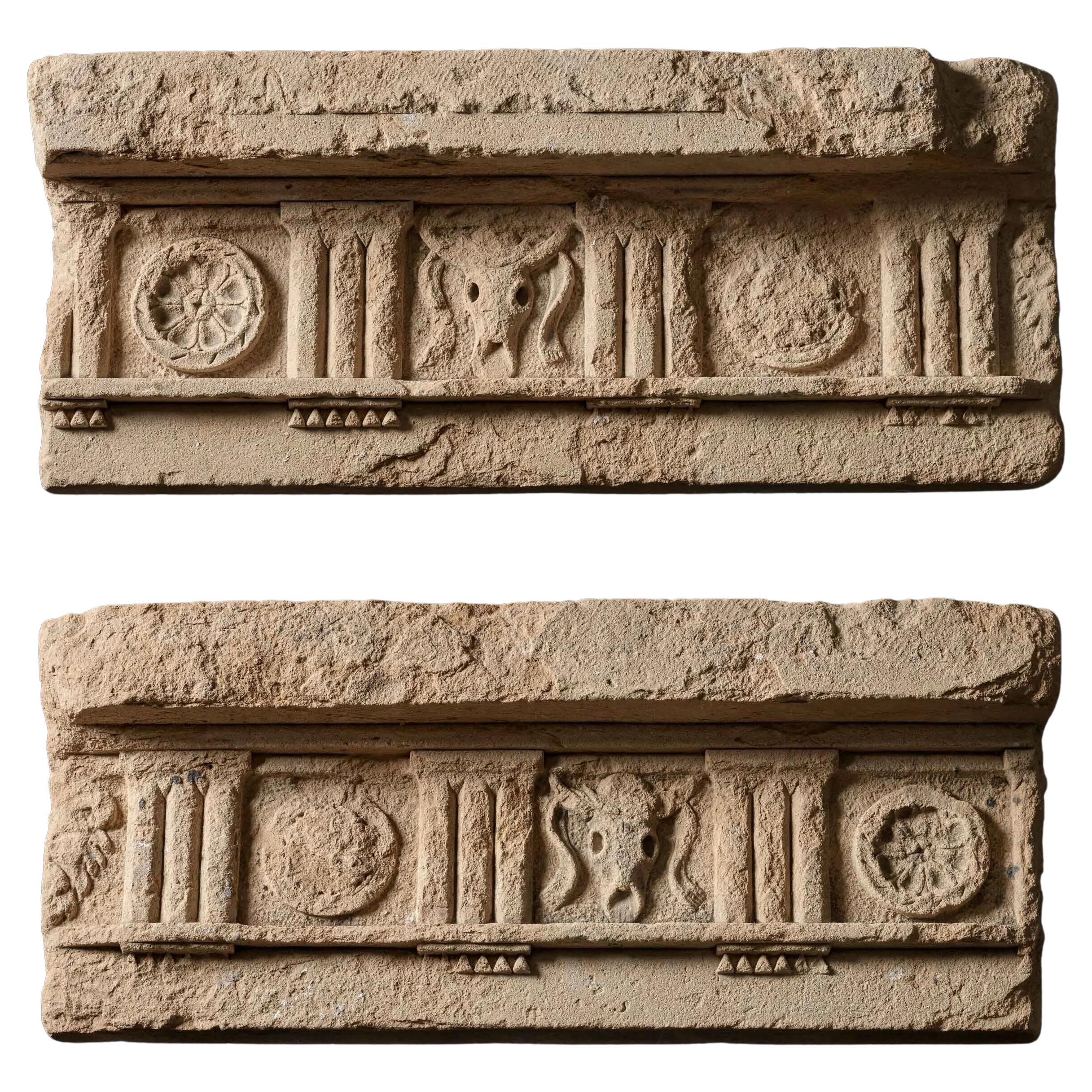 HUGE Ancient Roman Sandstone Architectural Frieze Fragments