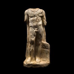 Ancient Roman Sculpture of the hero Hercules in marble