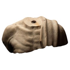 Ancient Roman Upper torso fragment of an Old Fisherman in marble.