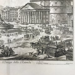 Piranesi Grand Tour Rome View Piazza della Rotonda 1751 Italian Etching