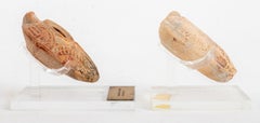 Ancient Samaritan Terracotta Oil Lamps, Pair