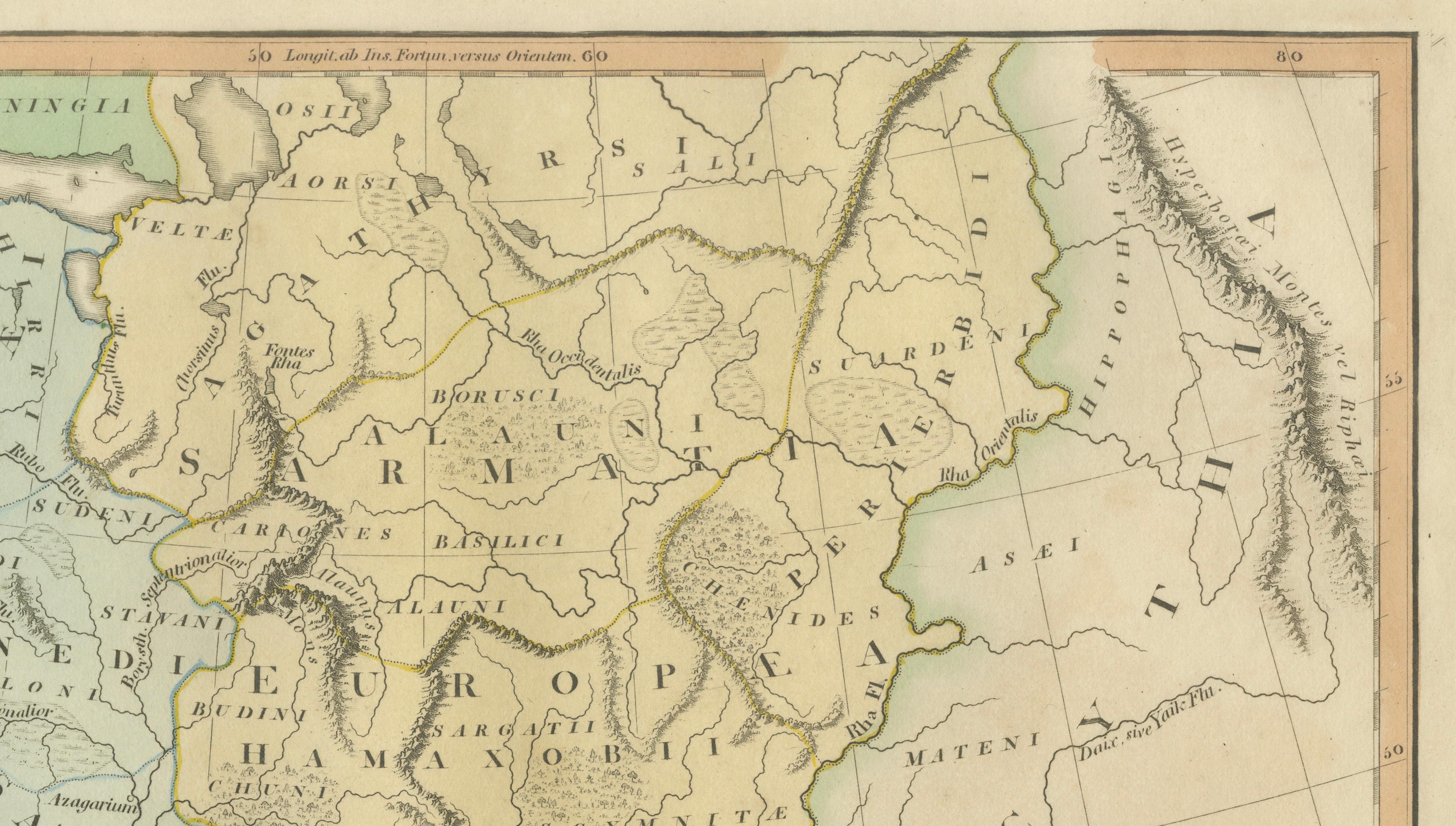 Ancient Sarmatia & Eastern Europe Map — Classical Geography, Wilkinson 1801