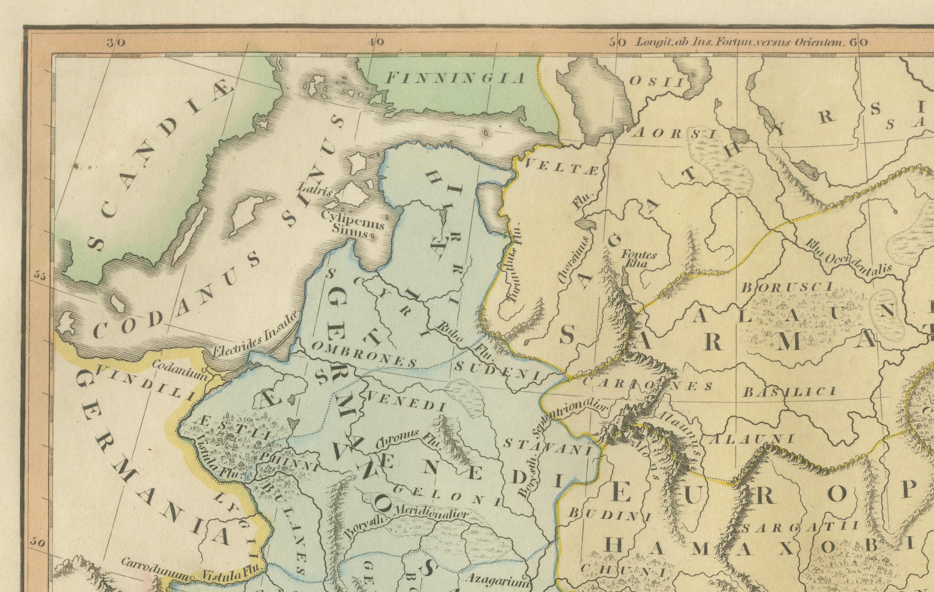 Ancient Sarmatia & Eastern Europe Map — Classical Geography, Wilkinson 1801