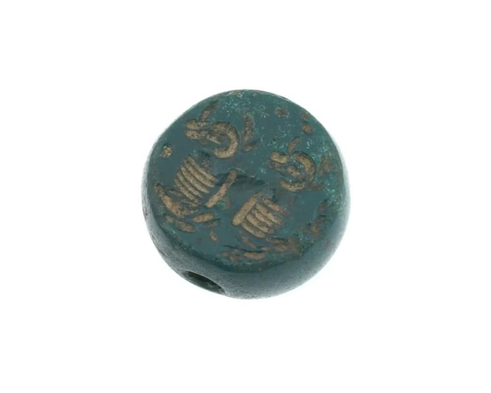 Ancient Sasanian Carved Bloodstone Intaglio Bead 1