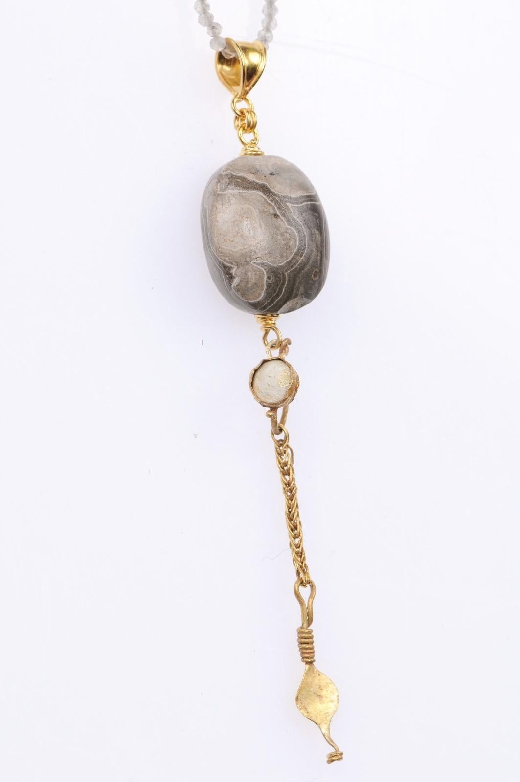 Classical Roman Ancient Scaraboid & Roman Jewelry Pendant For Sale