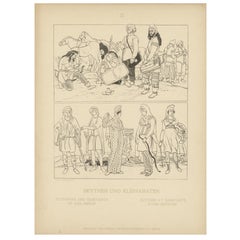 Ancient Scythians and Asia Minor Costumes – Antique Ethnographic Print, c.1905