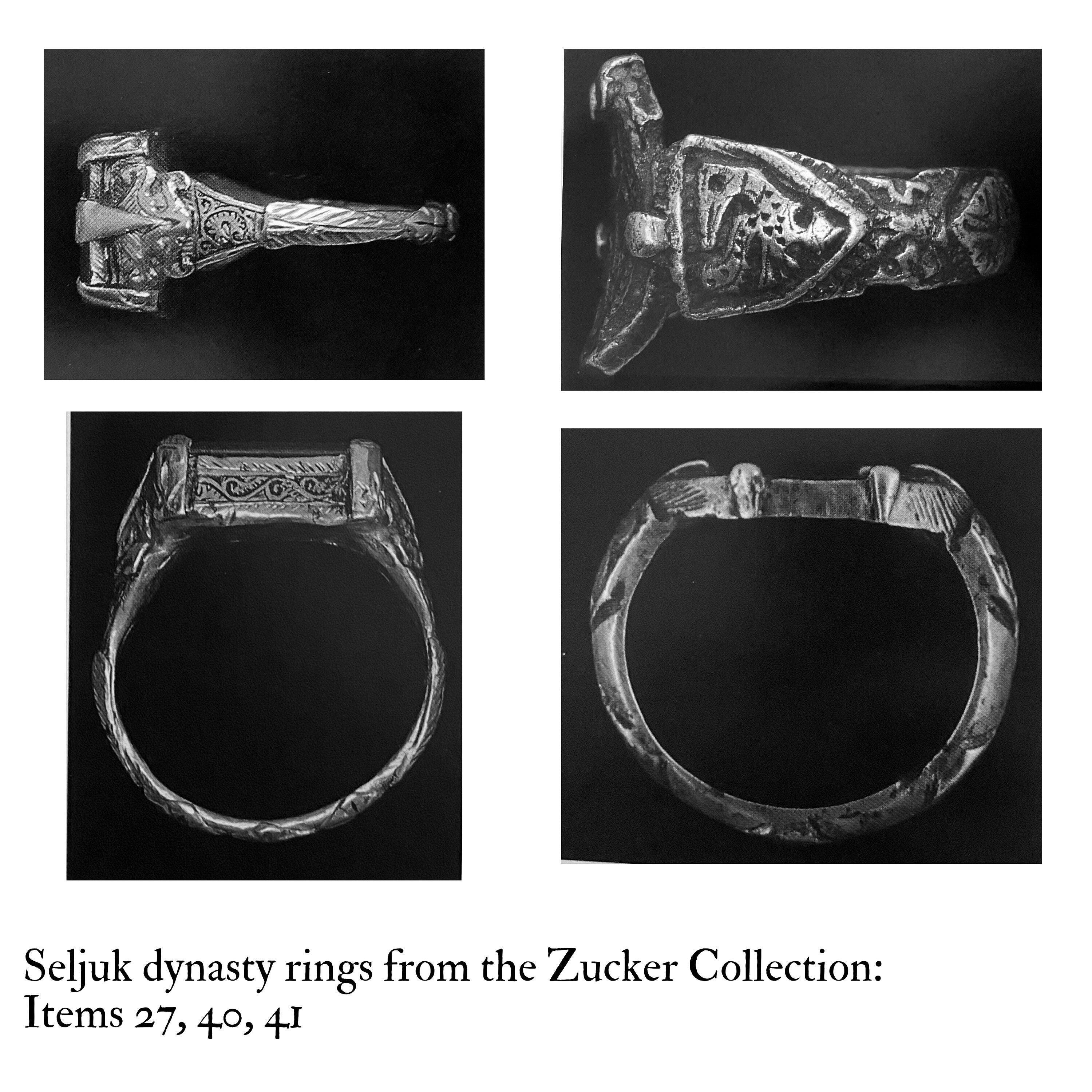 Ancient Seljuk Dynasty Islamic Nielloed Silver Signet Ring Medieval 4