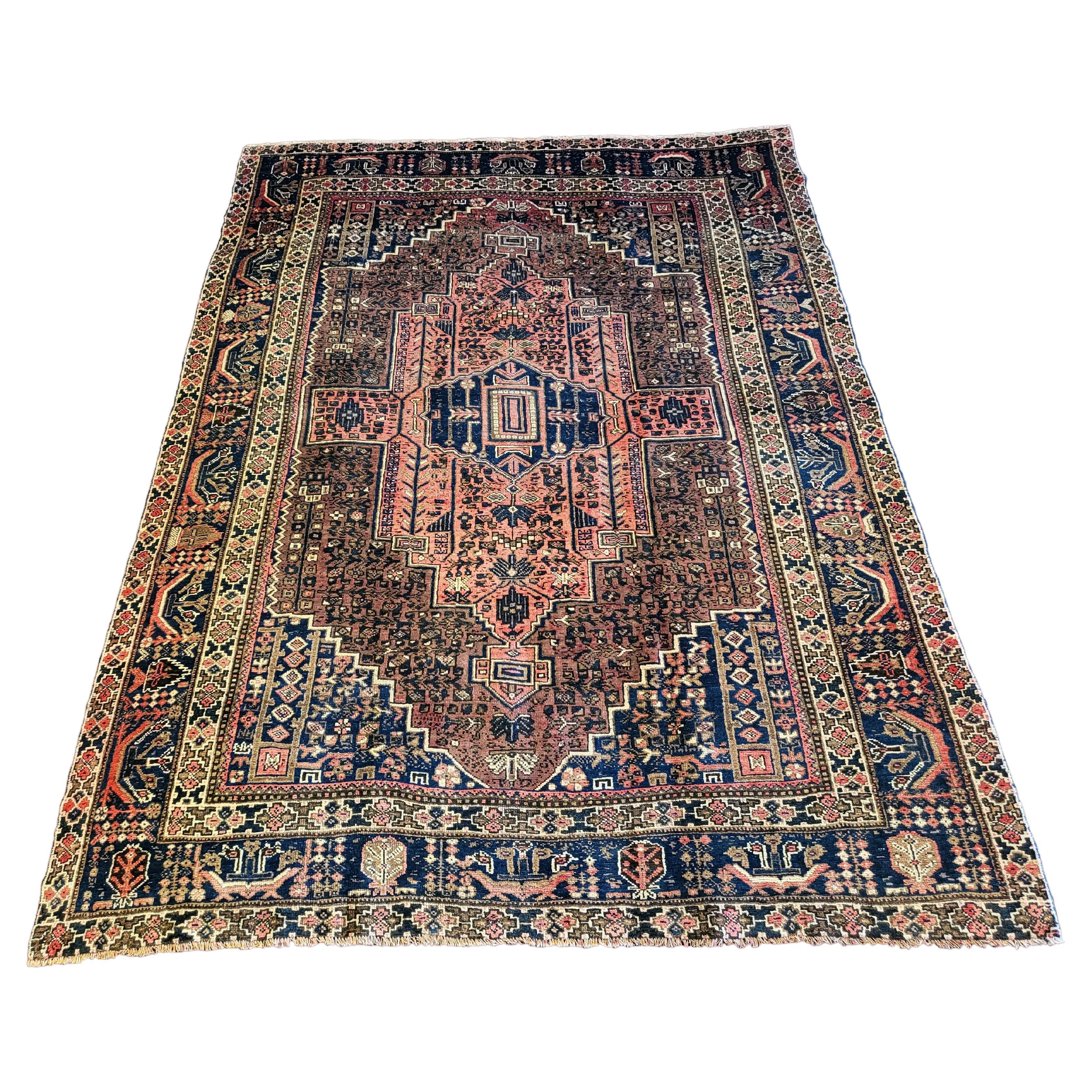 Ancient Shiraz / Qashqai - Geometric Tribal Persian Rug, PRG Exclusive For Sale