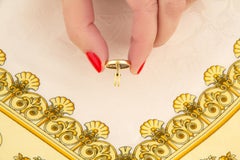 Boutons de manchette en argent ancien design en or jaune d'Ella Gafter