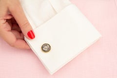 Boutons de manchette en argent ancien design en or jaune d'Ella Gafter