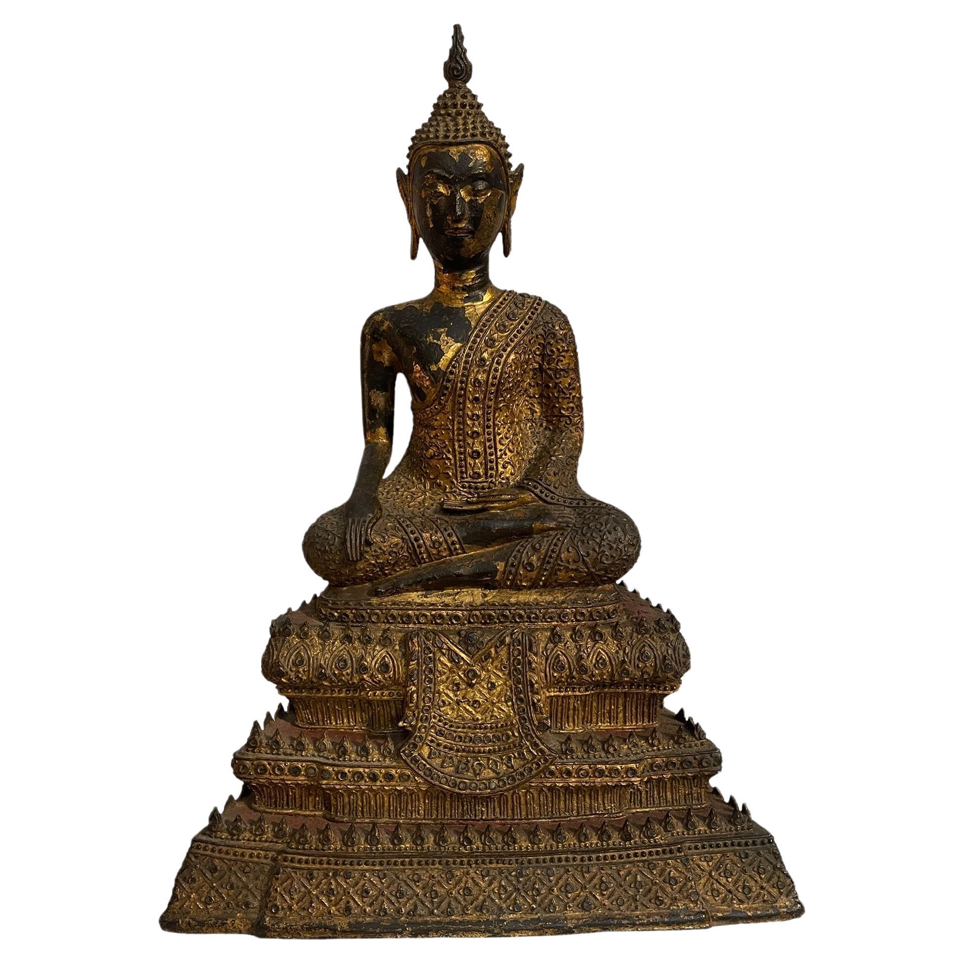 Statue ancienne, bouddha fin 19e début 20e siècle, Asie du sud-est