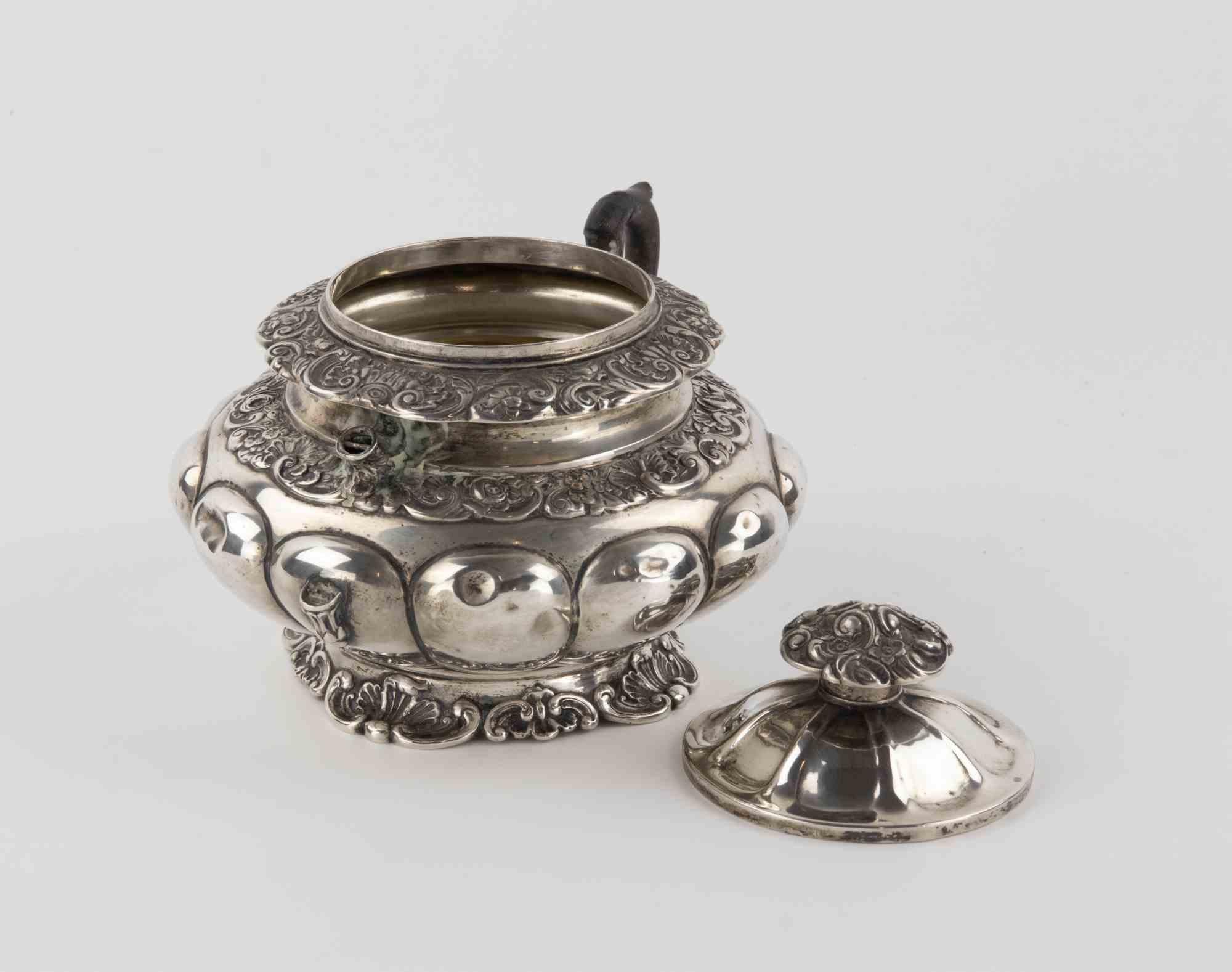 Ancient Sterling Silver Coffee and Tea Set, Italy, 19th Century For Sale 6