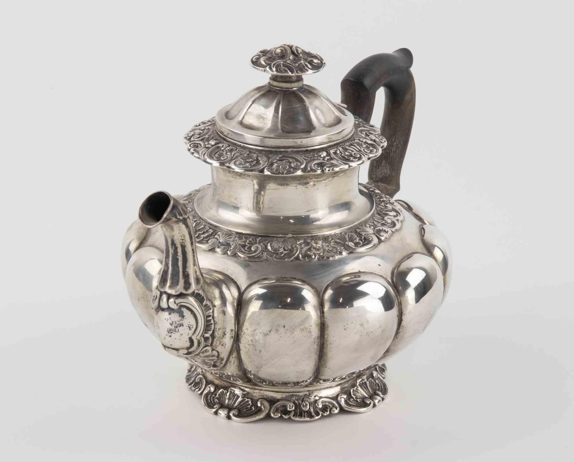Ancient Sterling Silver Coffee and Tea Set, Italy, 19th Century For Sale 10