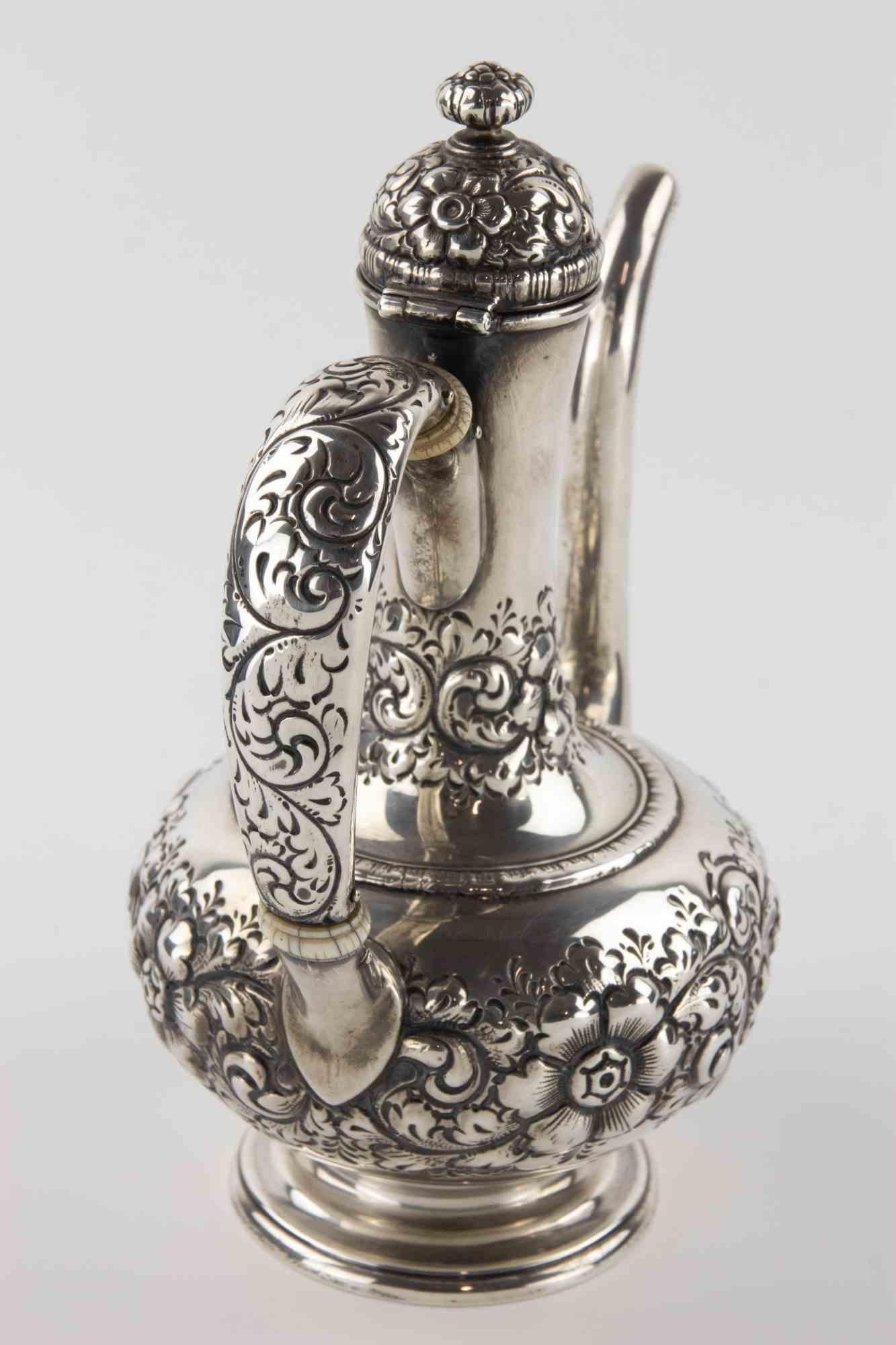Ancient Sterling Silver Coffee and Tea Set, Italy, 19th Century For Sale 3