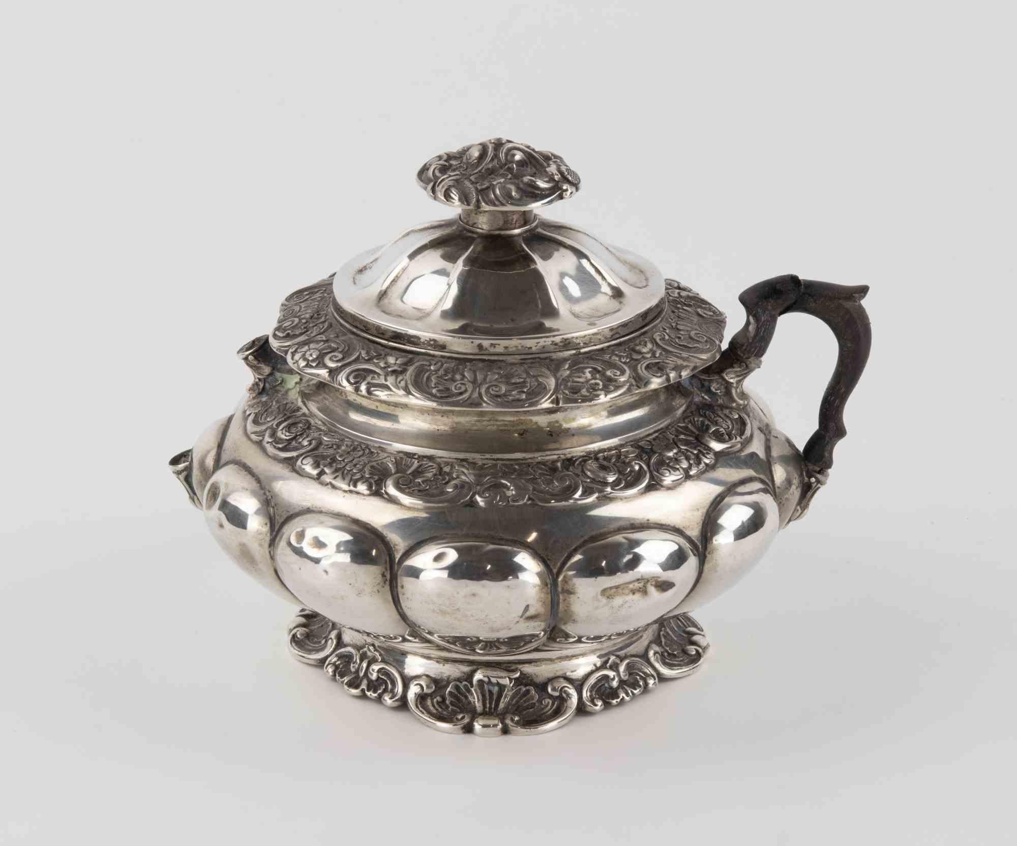 Ancient Sterling Silver Coffee and Tea Set, Italy, 19th Century For Sale 5
