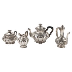 Ancient Sterling Silver Coffee and Tea Set, Italy, 19th Century