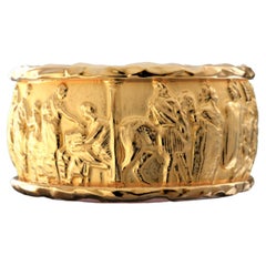 Ancient Style Solid Gold Ring, 18k Gold Ring Made in Italy, Sculpture Ring