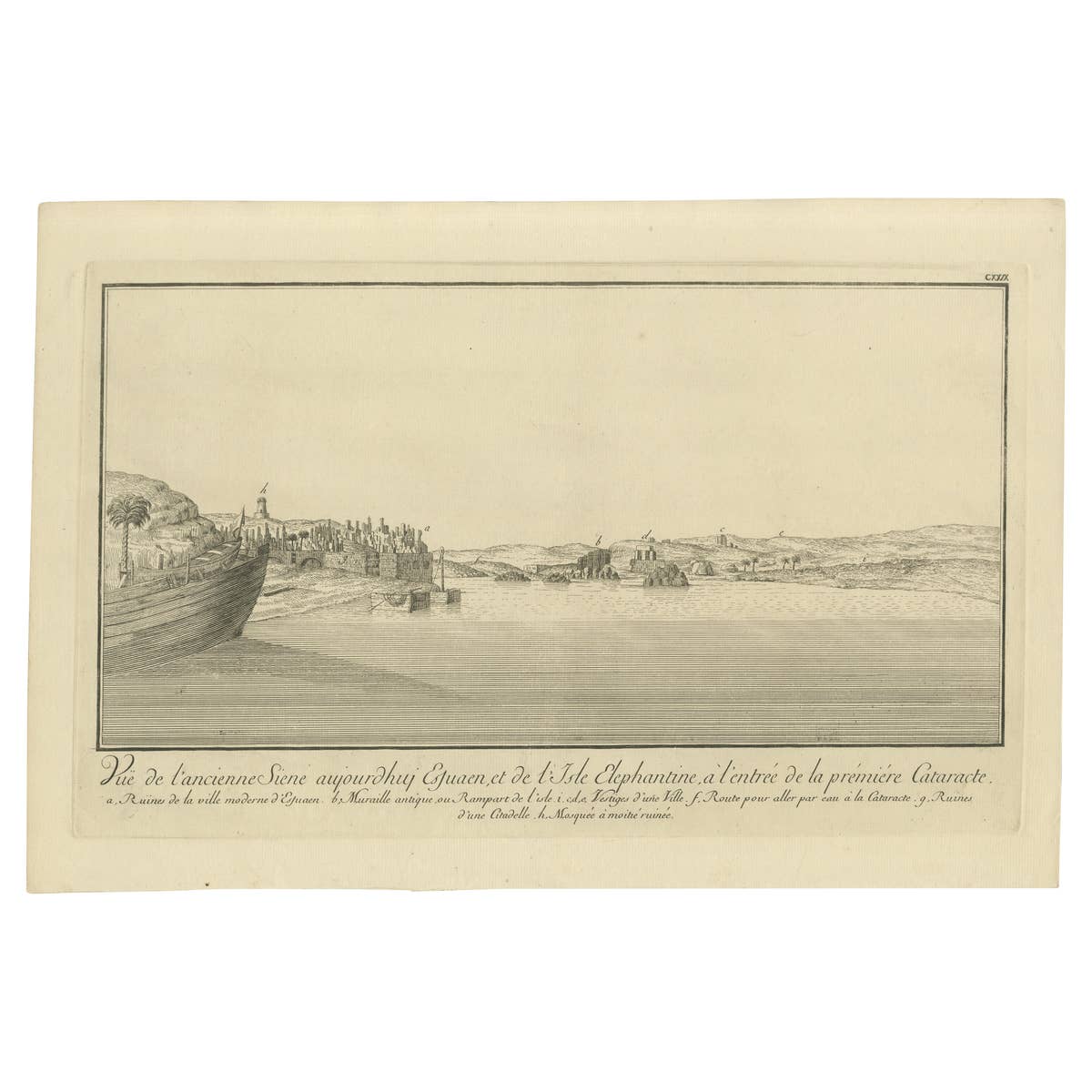 Ancient Syene (Aswan) and Elephantine Island – Egypt Engraving, c.1755