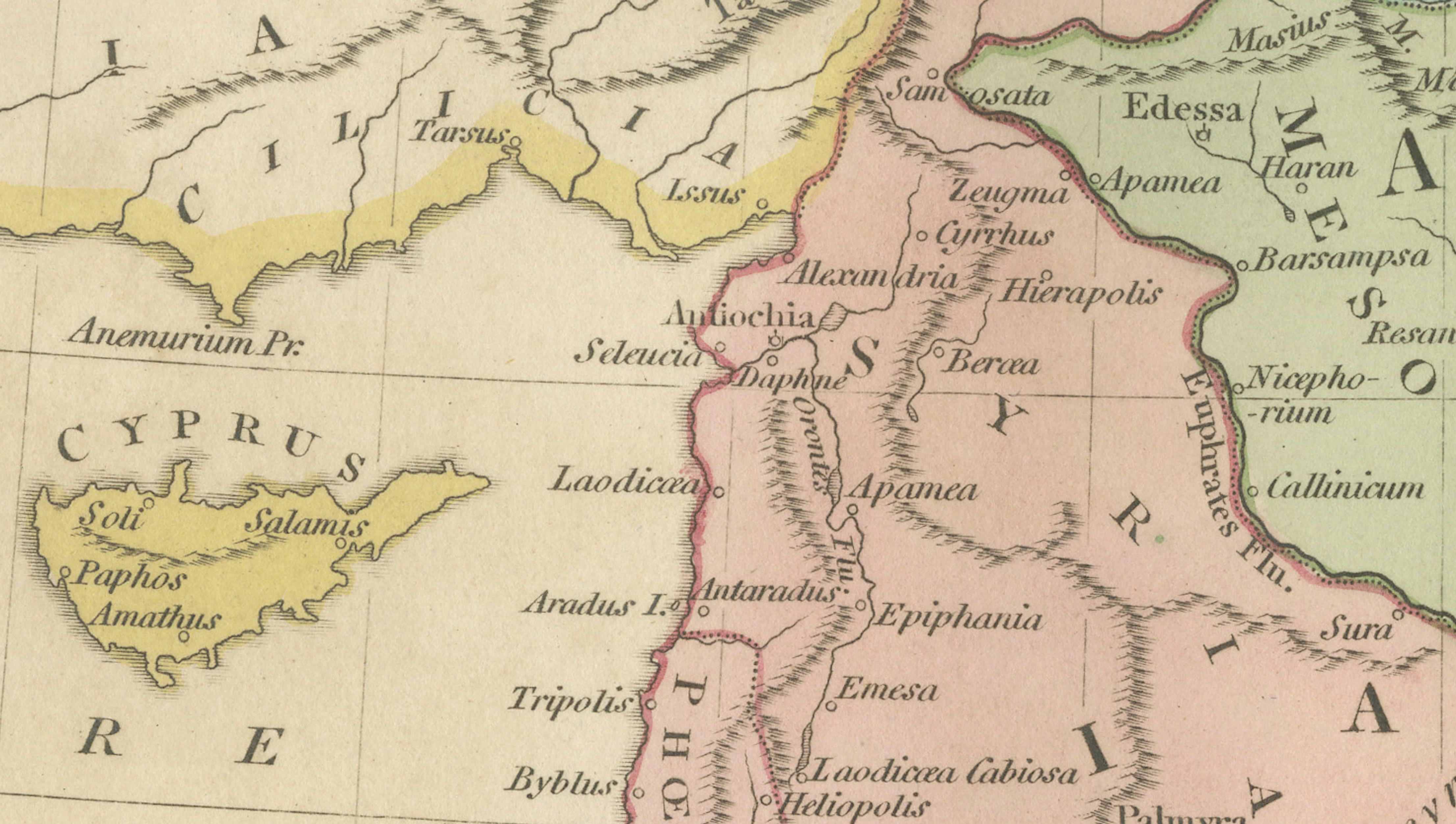 Ancient Syria & Assyria Map — Biblical Near East, Wilkinson London 1815