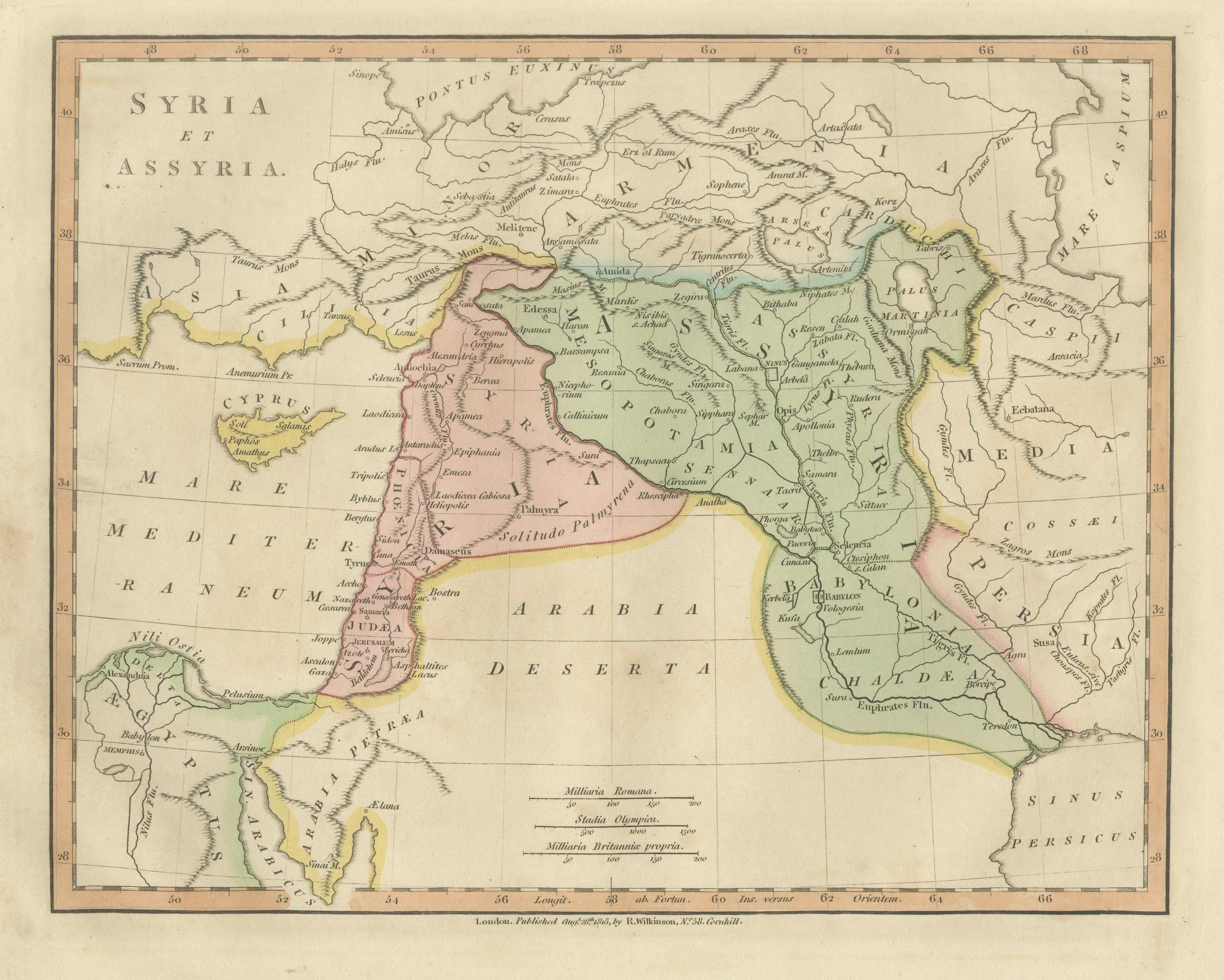 Ancient Syria & Assyria Map — Biblical Near East, Wilkinson London 1815