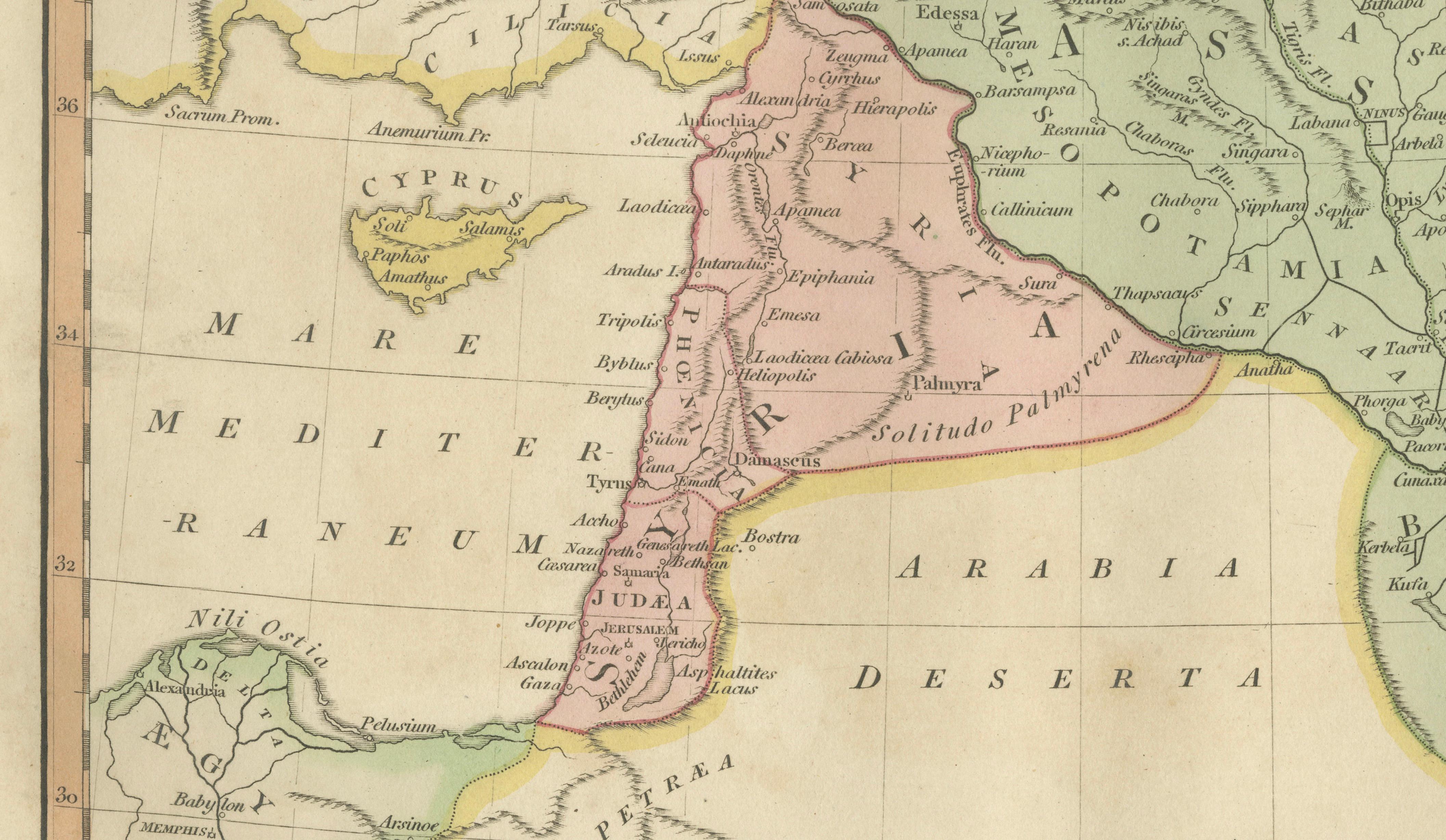 Ancient Syria & Assyria Map — Biblical Near East, Wilkinson London 1815