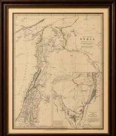 Ancient Syria Map Including Palestine, Jerusalem & Mount Sinai, 1843