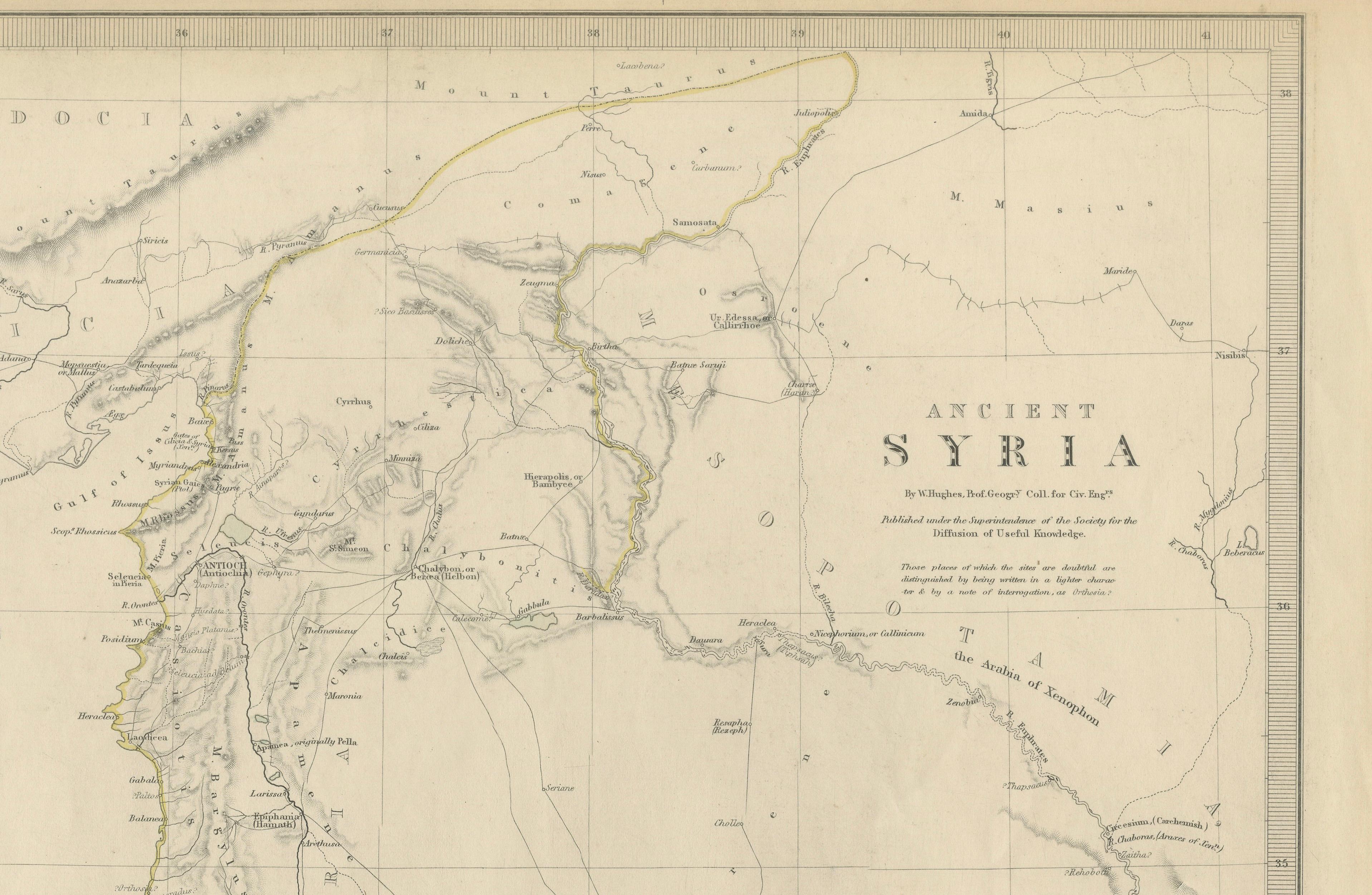 Ancient Syria Map Including Palestine, Jerusalem & Mount Sinai, 1843