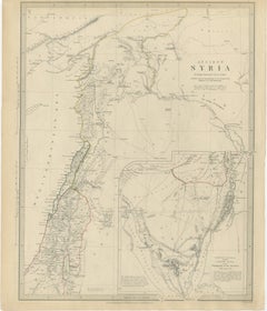 Ancient Syria Map Including Palestine, Jerusalem & Mount Sinai, 1843