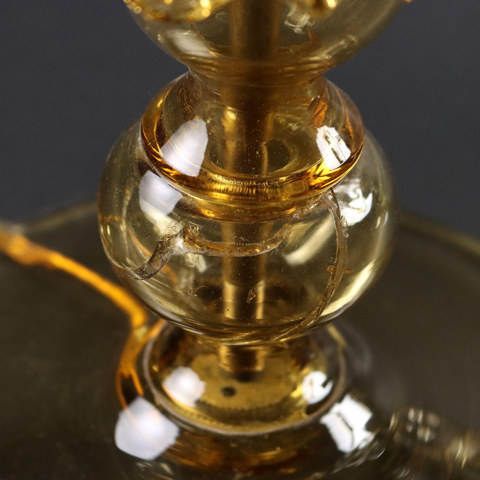 Anciennes lampes de bureau en verre soufflé de Murano '900 à 5 éclairages en vente 2