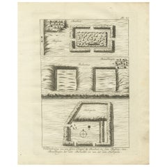 Planos de templos antiguos y ruinas - Egipto, Baalbek, Bubastus, Heliópolis 1776