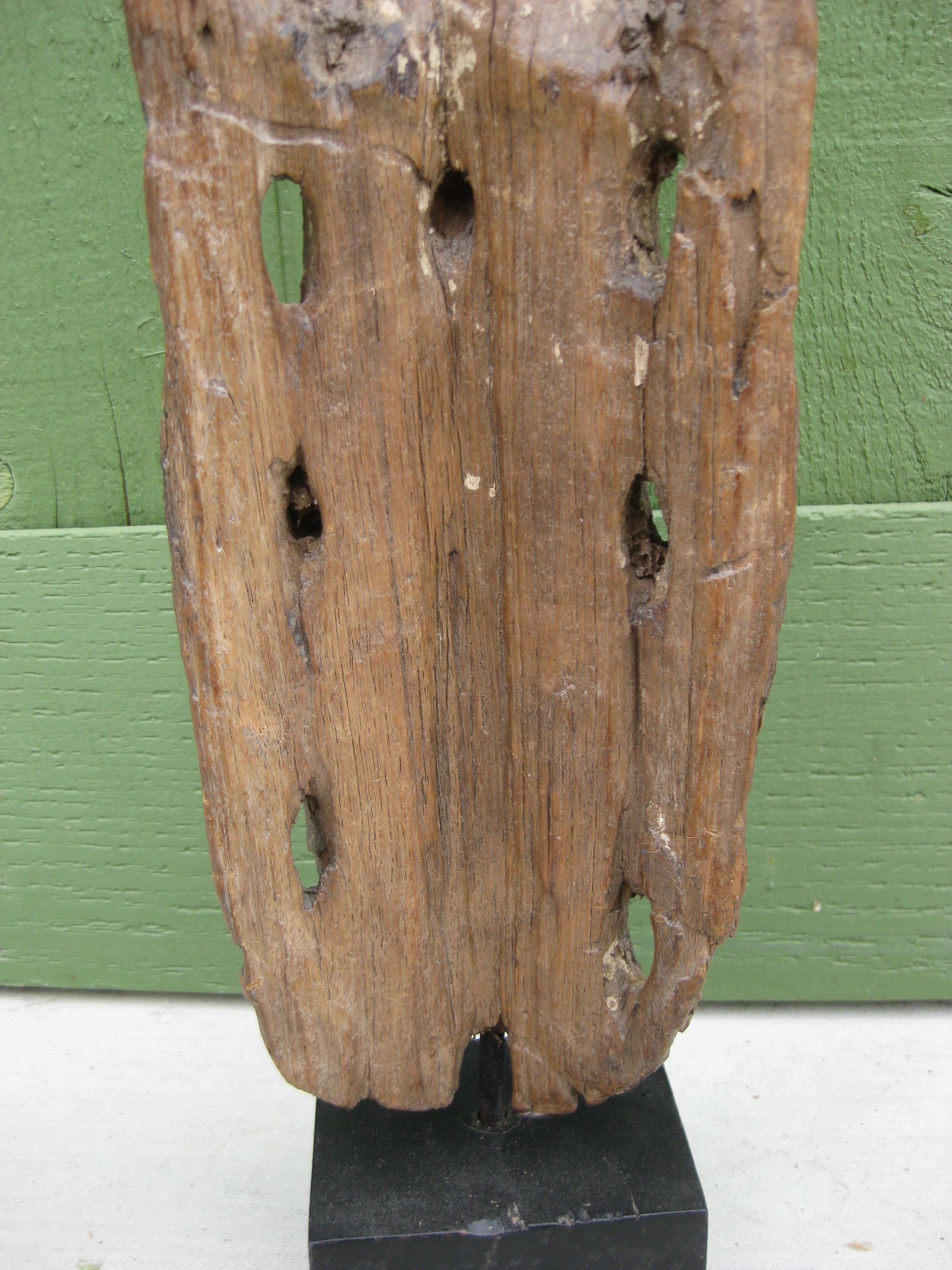 Ancient Thai Burmese Southeast Asia Temple Goddess Deity Wood Statue Sculpture For Sale 7