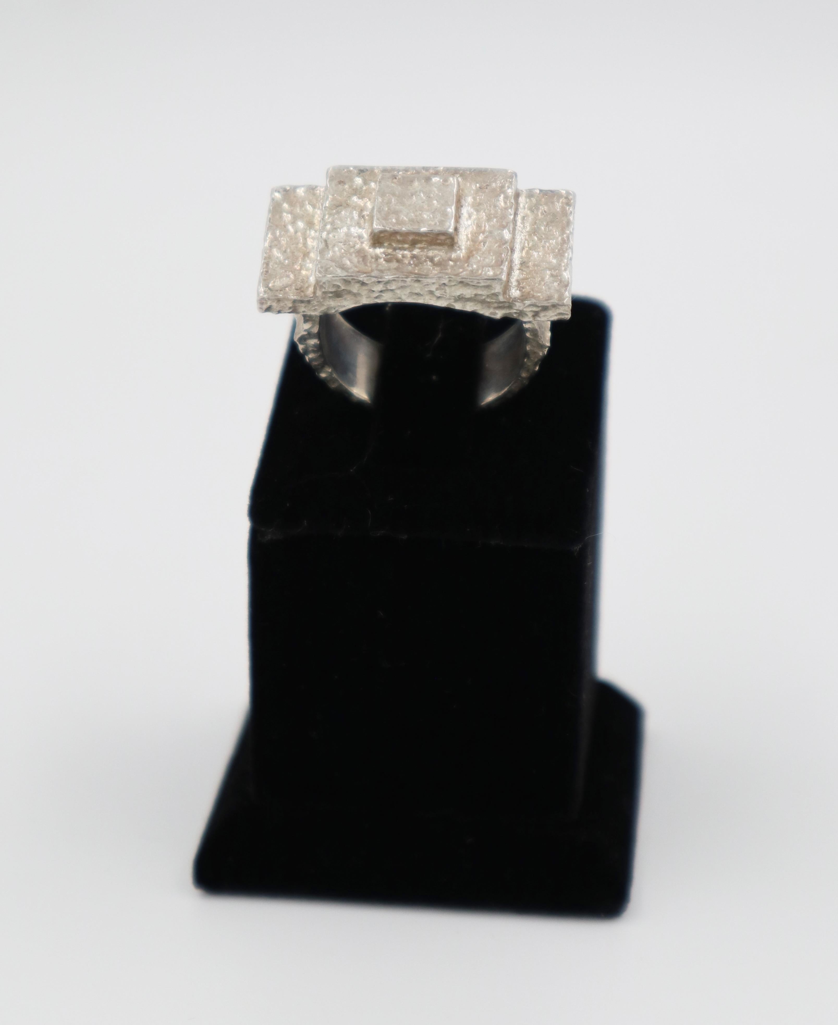 mens silver pyramid ring