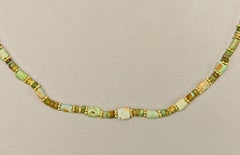Ancient Turquoise Beads with Granulated 20k Gold Spacer Beads and Handmade Clasp