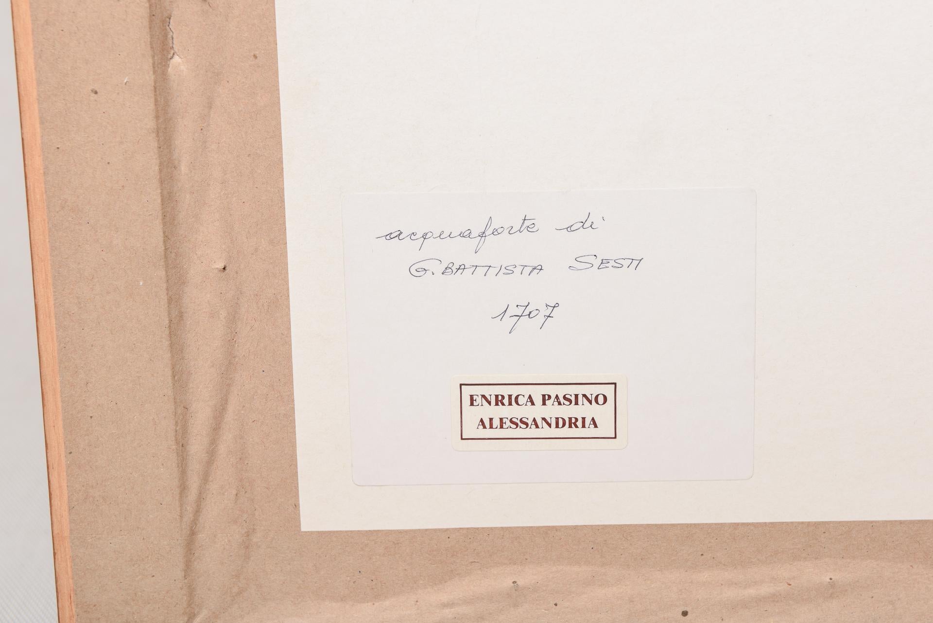 Antiguo grabado de la ciudad joyera de Valenza Grabado en venta