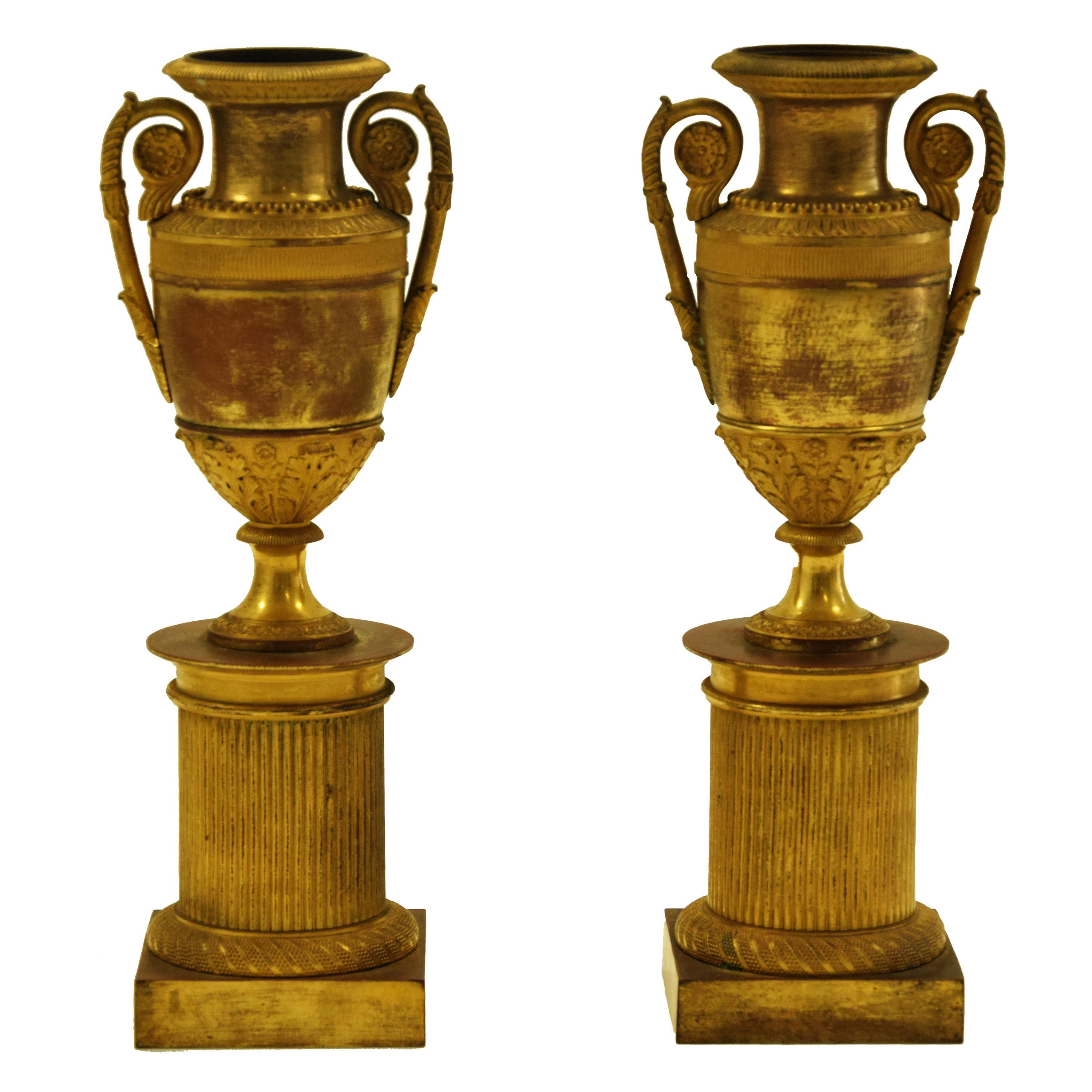 Ancient Vases on Plinth, Italy, 19th Century