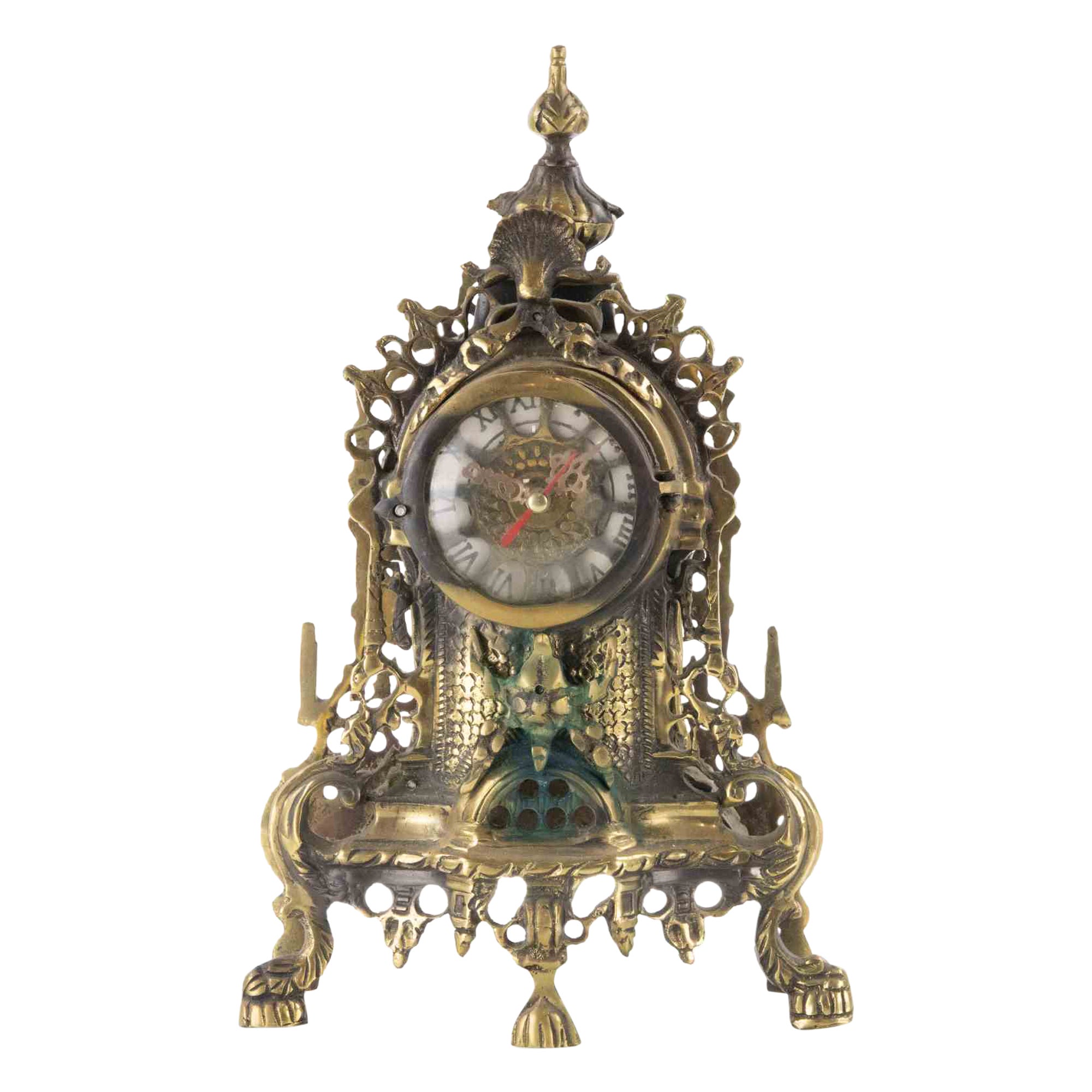 Ancient Victorian Table Clock, Late 19th Century For Sale