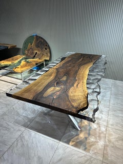 Tavolo da pranzo ondulato in resina - Tavolo Wood personalizzato